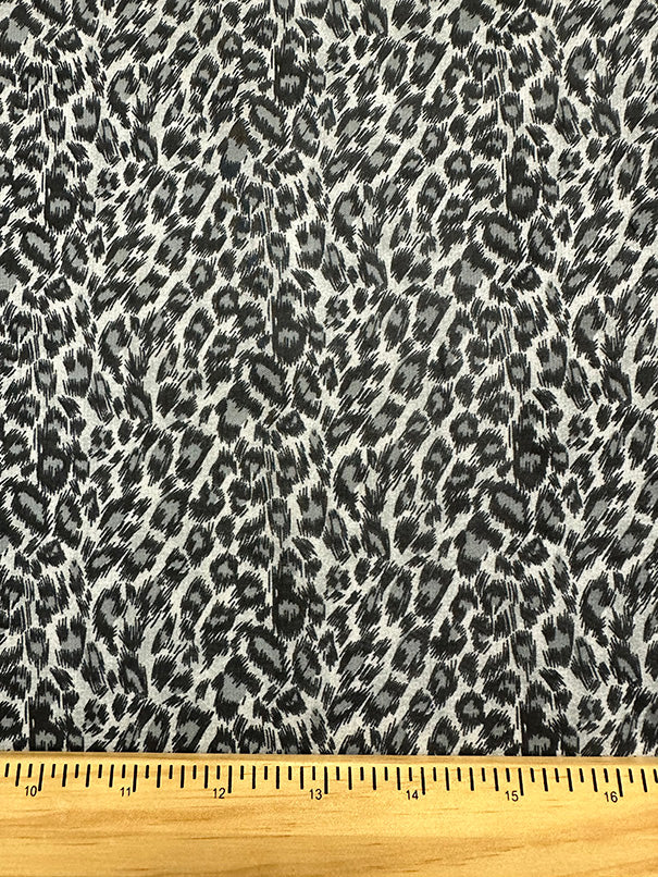 Gray Multi Print Cheetah Print Chiffon Fabric - Image 3