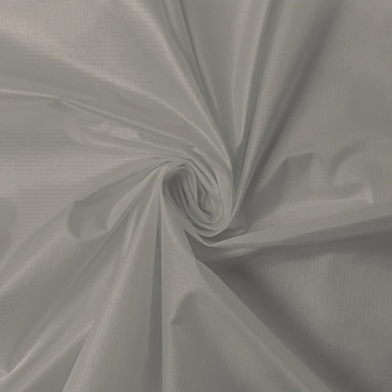 Gray Nylon DWR Ripstop Woven Fabric