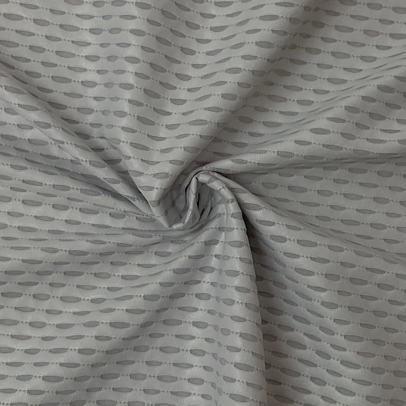 Gray Nylon Spandex Stretch Mesh Knit Famous Maker Yoga Fabric