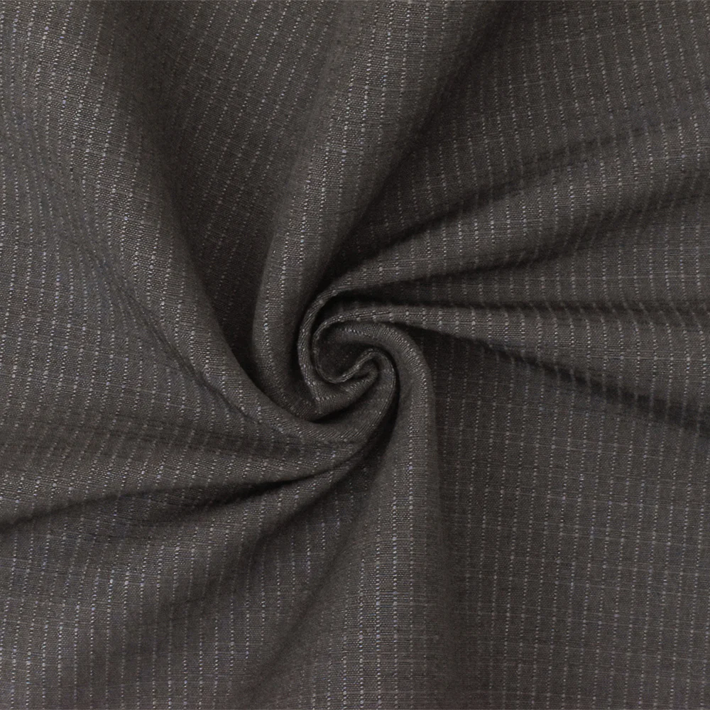 Gray Pinstripe Stretch Poly Spandex Jacketing Woven Fabric - Image 2