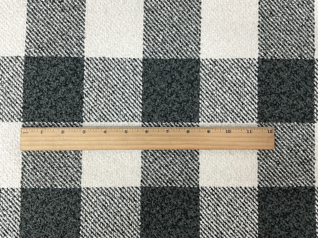 Gray Poly Check Twill Woven Fabric - Image 4