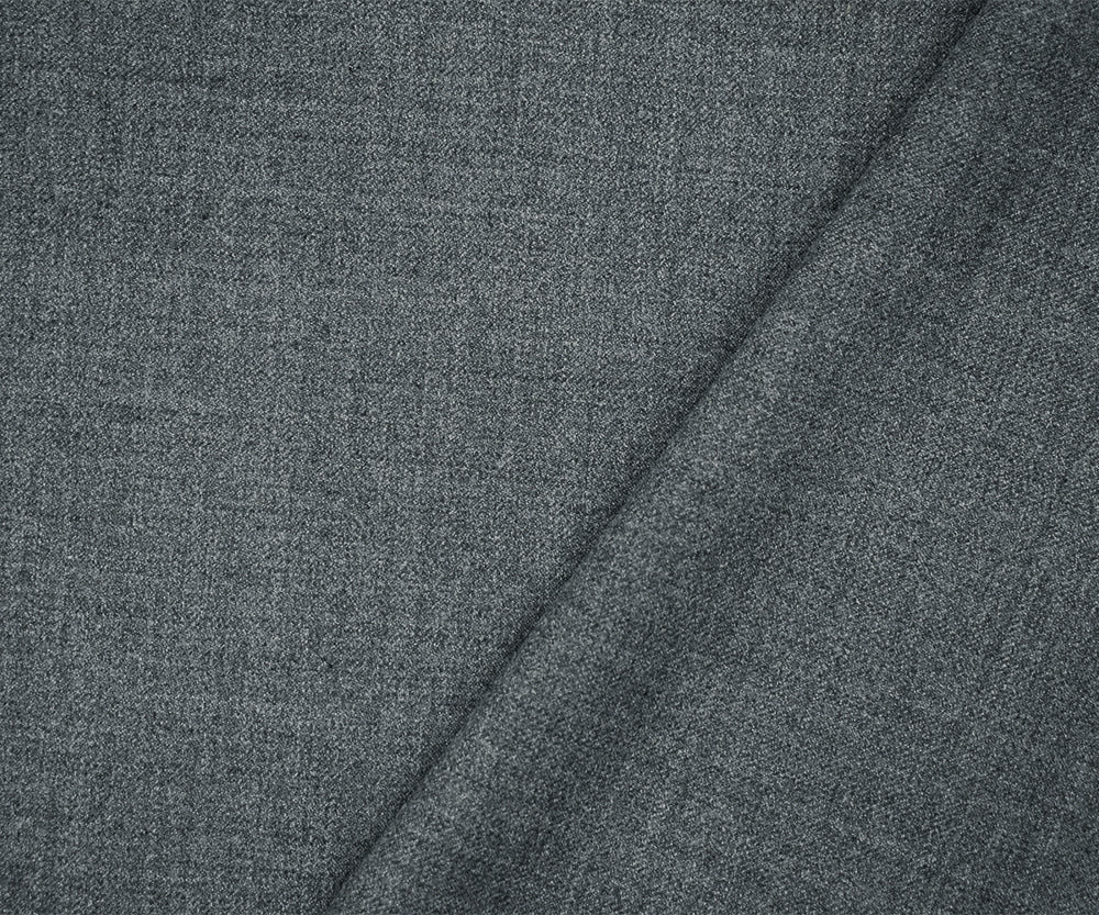 Gray Poly Wool Blend Textured Twill Shirting Fabric - Image 2