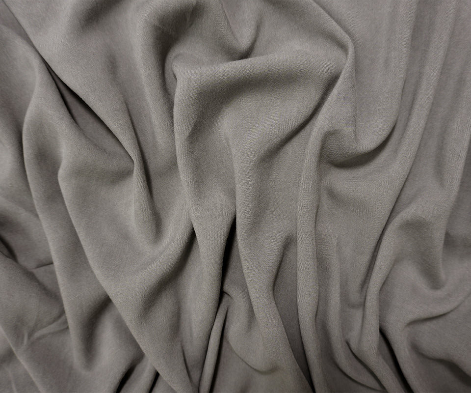 Gray Rayon Solid Challis Woven Fabric - Image 3