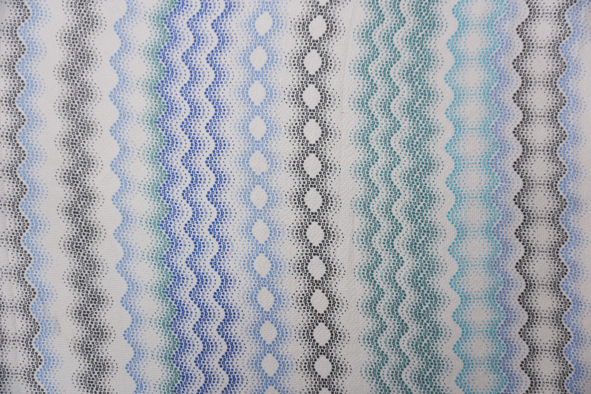 Gray Silk Abstract Wave Printed Dobby Chiffon Woven Fabric - Image 4