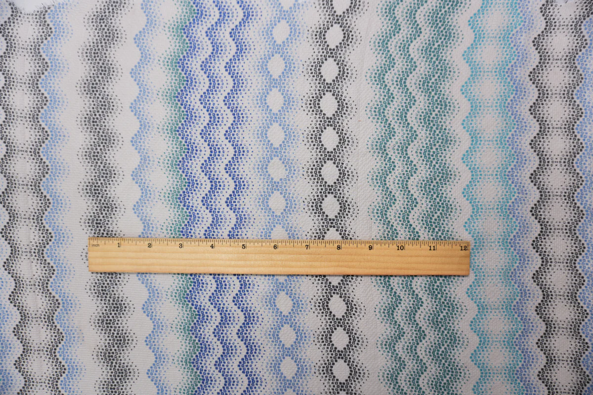Gray Silk Abstract Wave Printed Dobby Chiffon Woven Fabric - Image 5