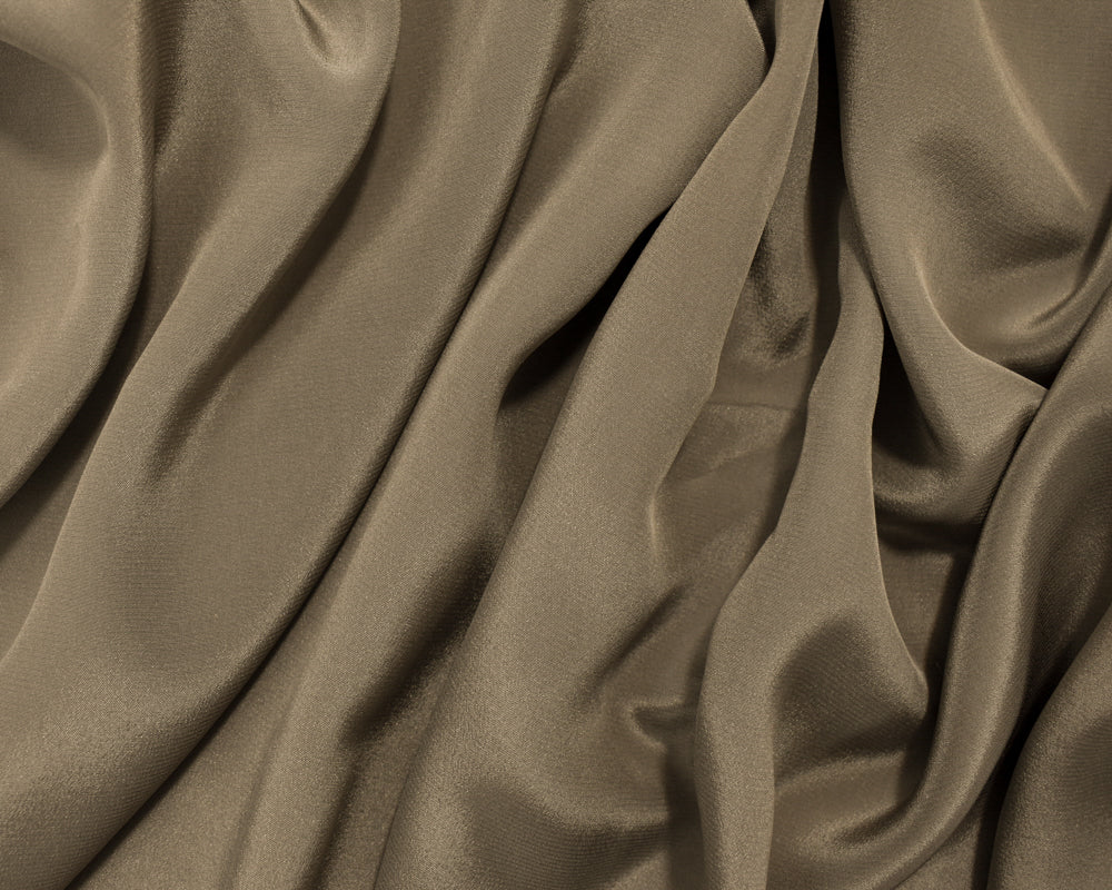 Gray Silk Famous Designer Crepe De Chine Woven Fabric - Image 3