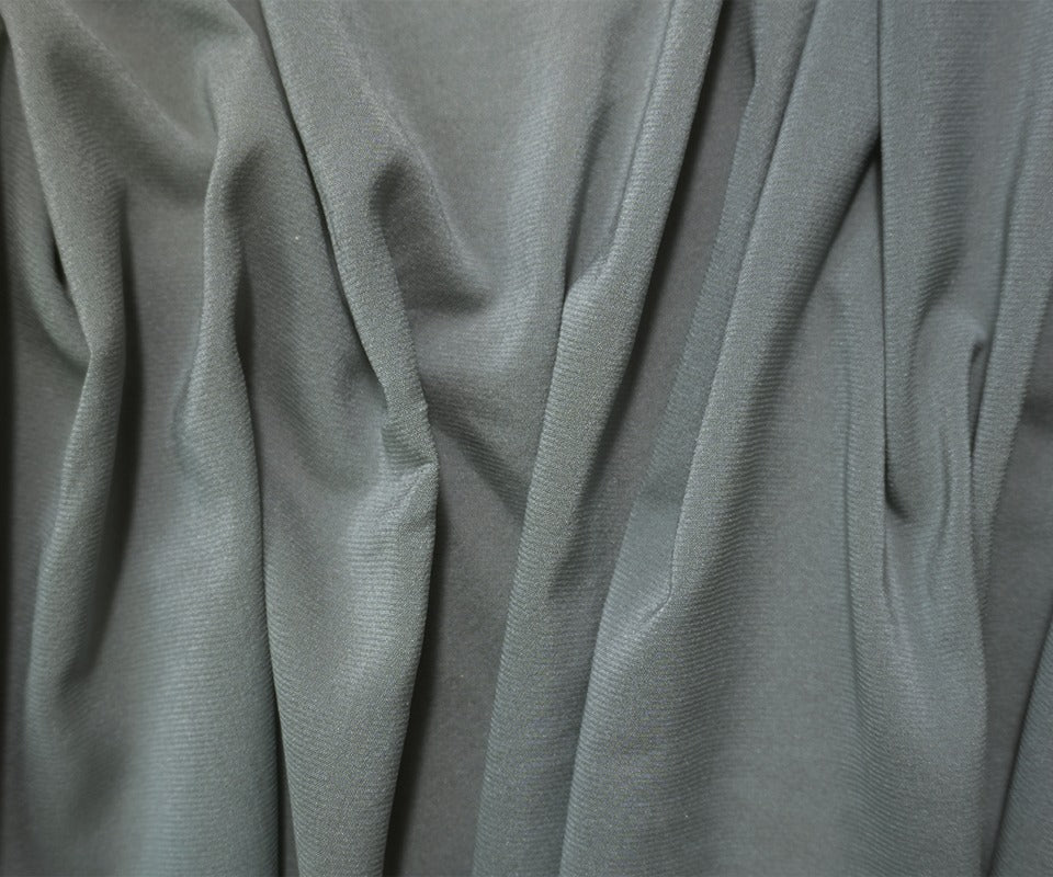 Gray Silk Spandex Solid Chiffon Woven Fabric - Image 3