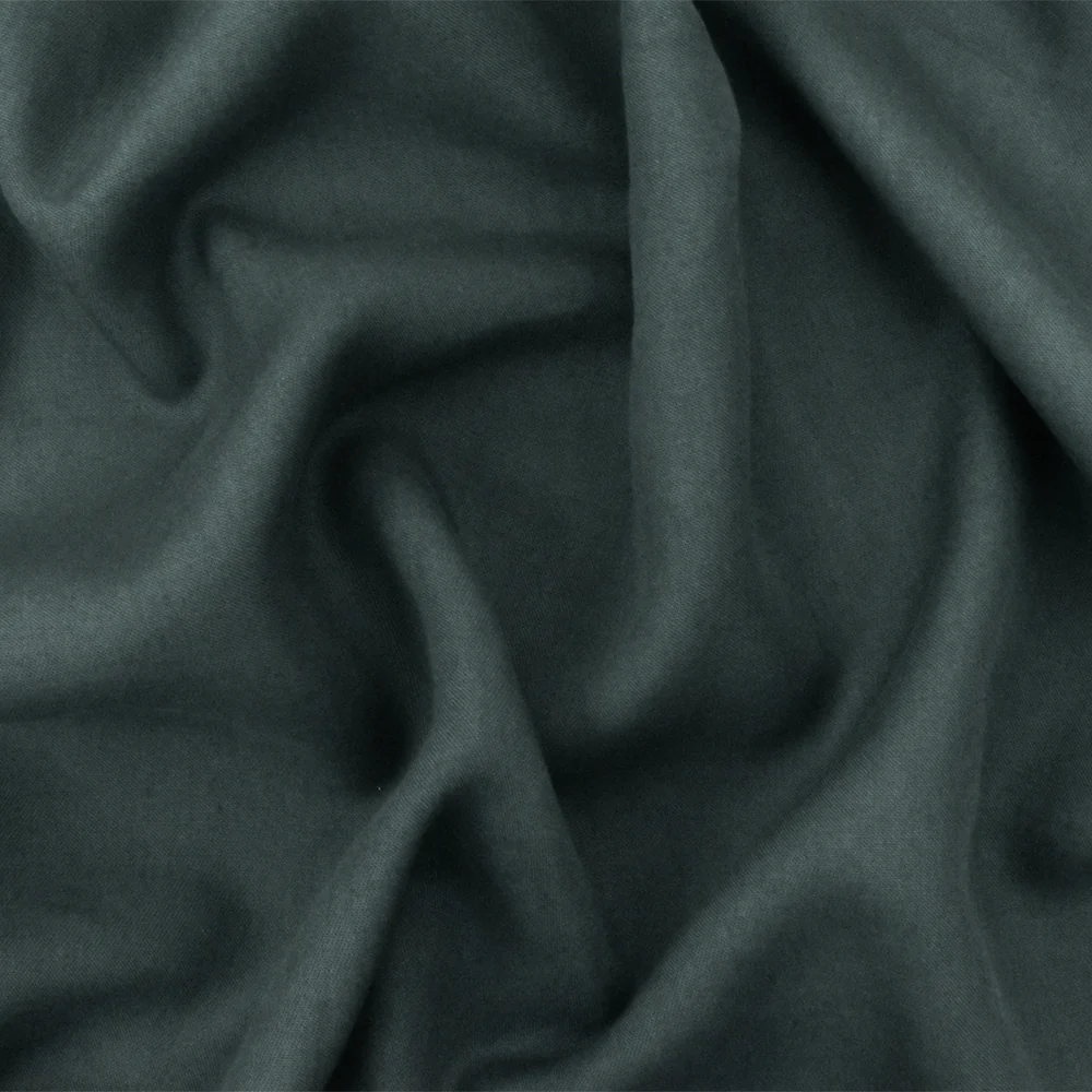 Gray Solid Lyocell Peach Skin Twill Woven Fabric - Image 2