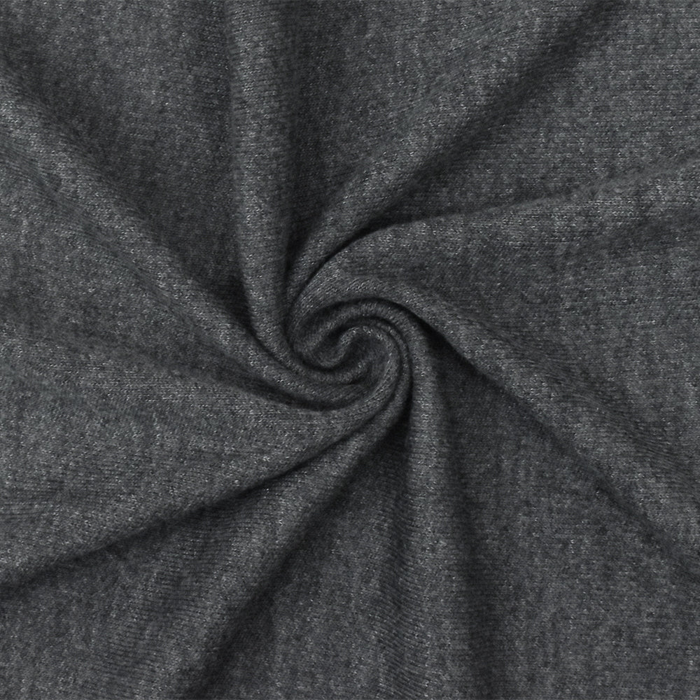 Gray Texture Stretch Poly Blend Brushed Back Jersey Knit Fabric - Image 2