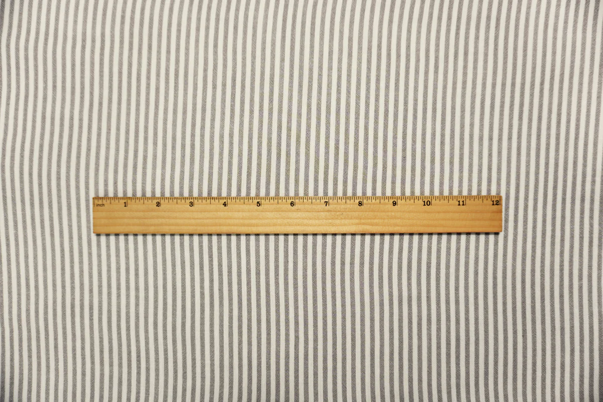 Gray-White Famous Maker Rayon Stripe Crepon Woven Fabric - Image 5
