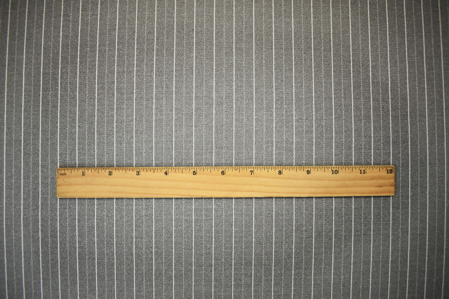 Gray-White Poly Wool Spandex Stretch Stripe Double Knit Jacketing Fabric - Image 5