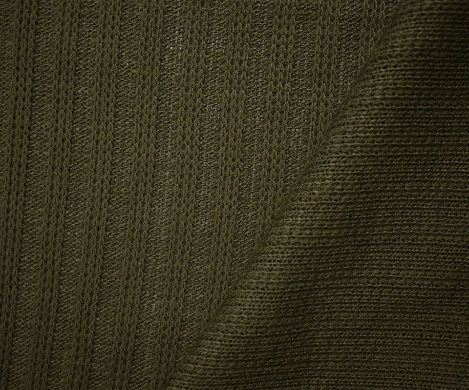 Green Acrylic Wool Sweater Rib Knit Fabric - Image 2