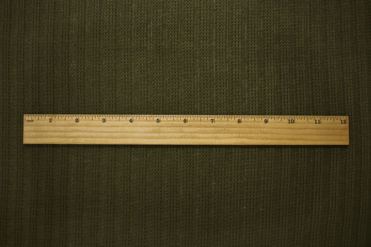 Green Acrylic Wool Sweater Rib Knit Fabric - Image 5