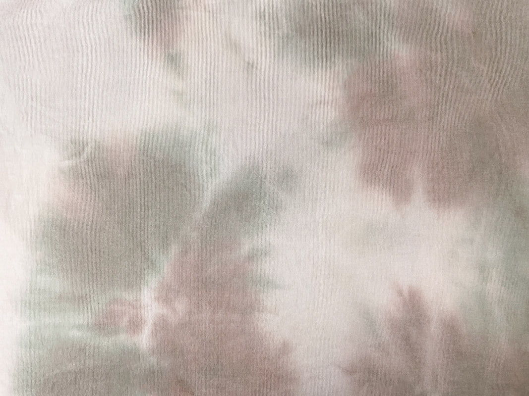 Green-Brown Rayon Stretch Tie Dye Brushed Face Jersey Knit Fabric - Image 2