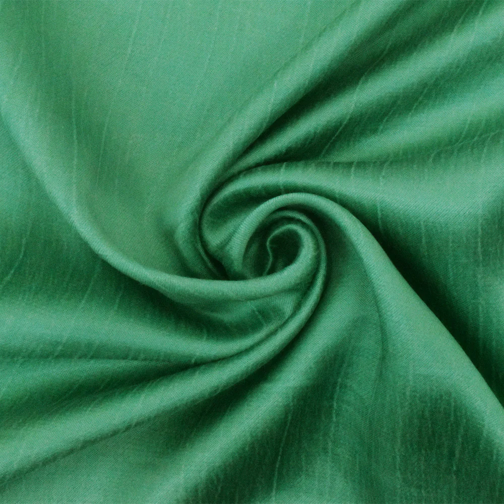 Green Famous Designer Cupro Blend Liquid Twill Fabric - Image 3