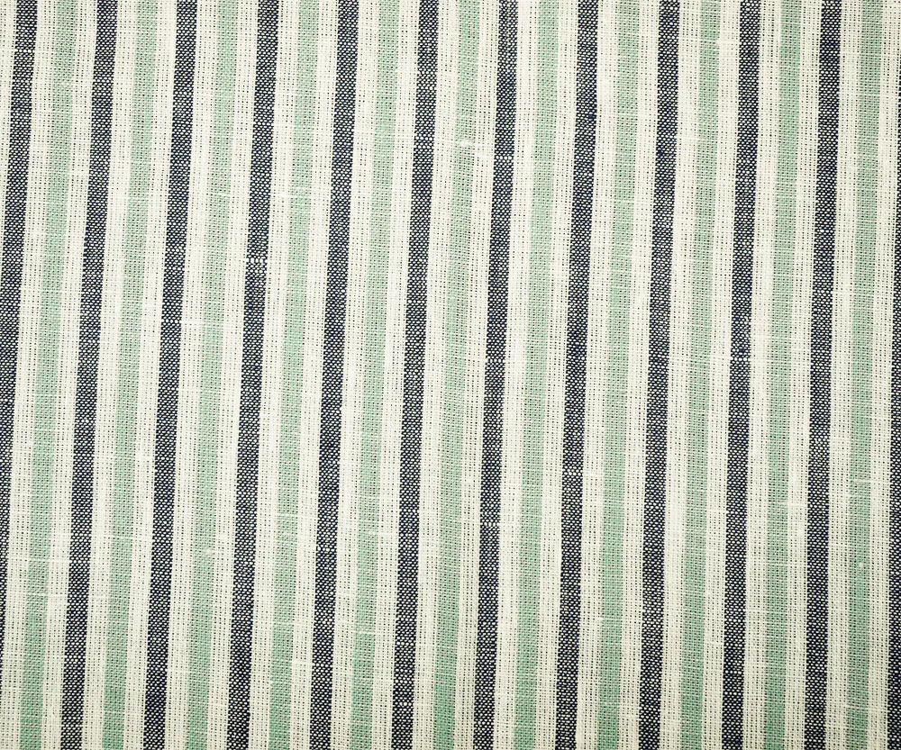 Green-Gray-White Spence Bryson Striped Irish Linen Woven Fabric - Image 4