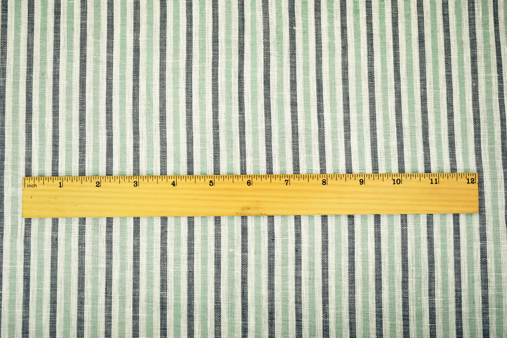 Green-Gray-White Spence Bryson Striped Irish Linen Woven Fabric - Image 5