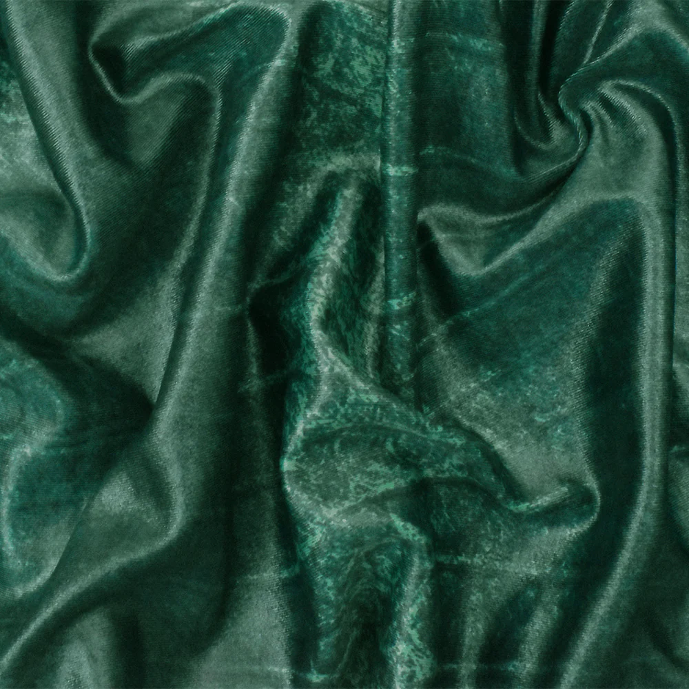 Green-Multi Famous Maker Reptile Printed Satin Tricot Knit Fabric