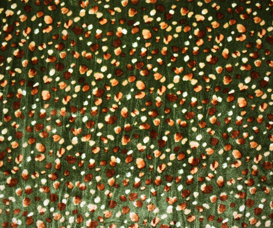 Green-Multi Poly Stretch Abstract Printed Velvet Knit Fabric - Image 3