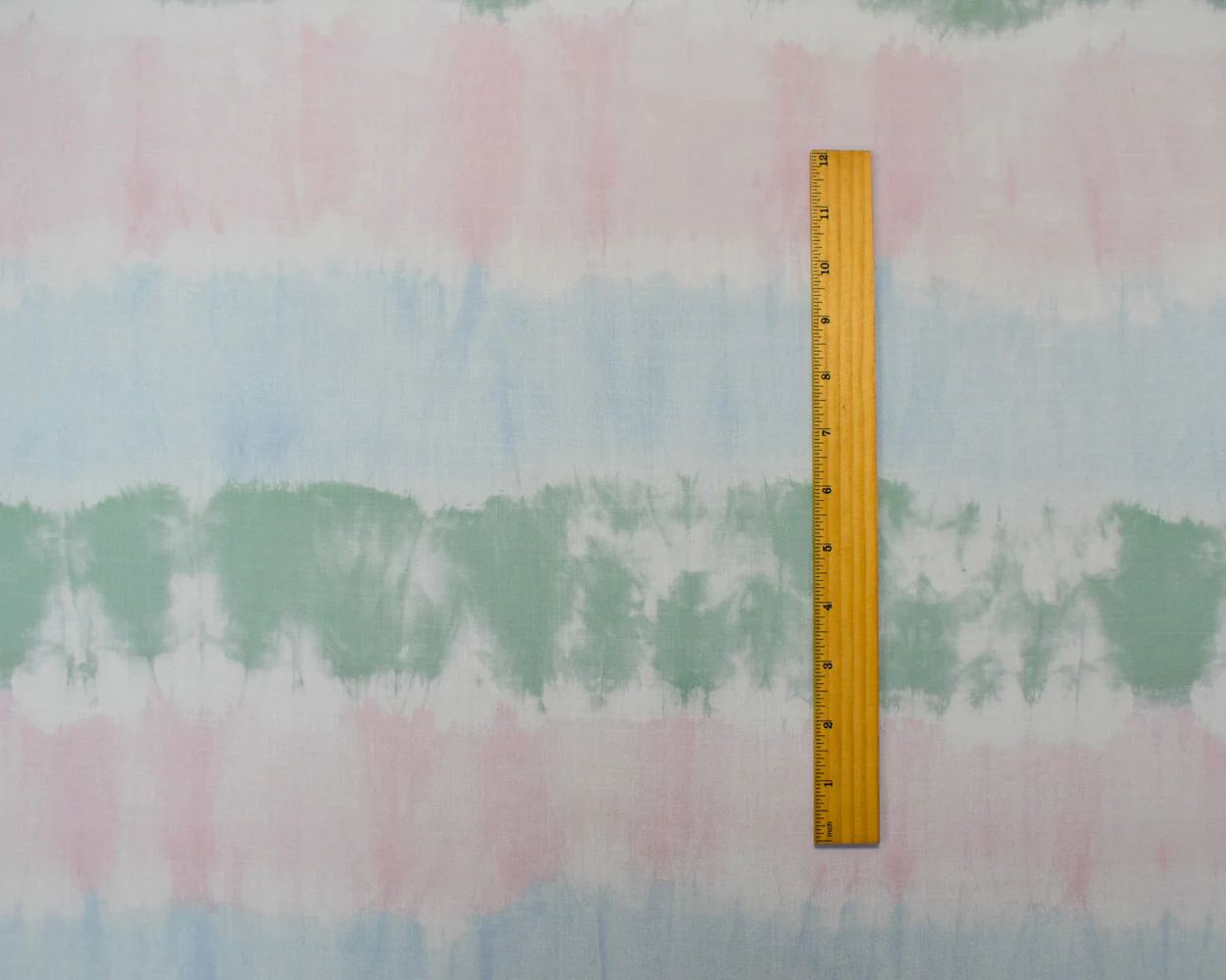 Green-Multi Rayon Famous Maker Horizontal Tie Dye Print Twill Woven Fabric - Image 4
