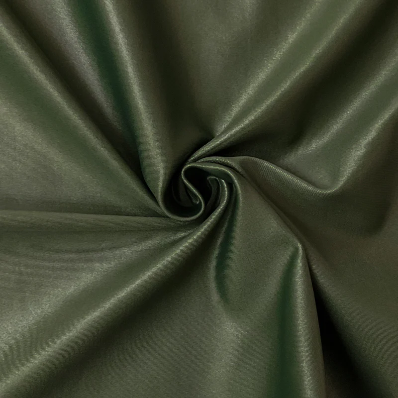 Green Nylon Spandex Satin Tricot Knit Famous Maker Yoga Fabric