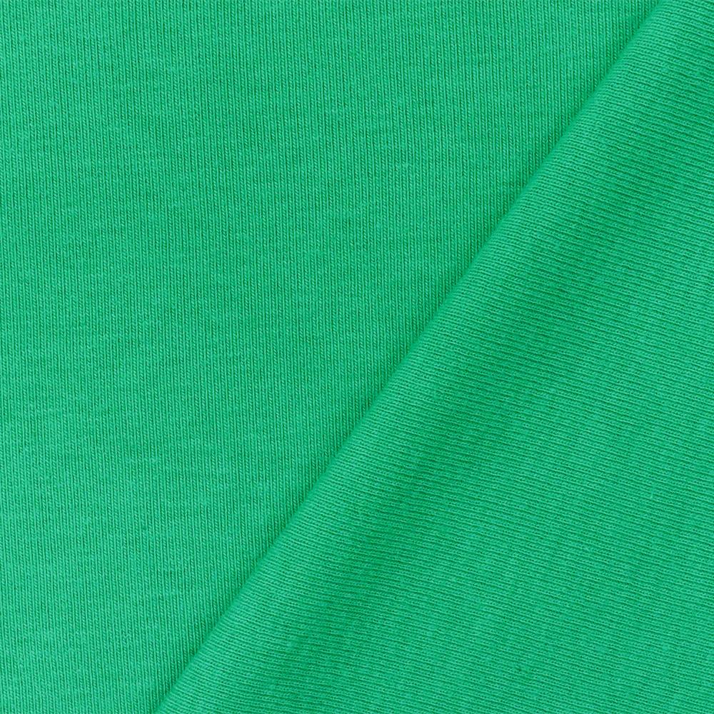 Green Organic Cotton Poly Stretch Spandex Solid 1x1 Rib Knit Fabric - Image 2