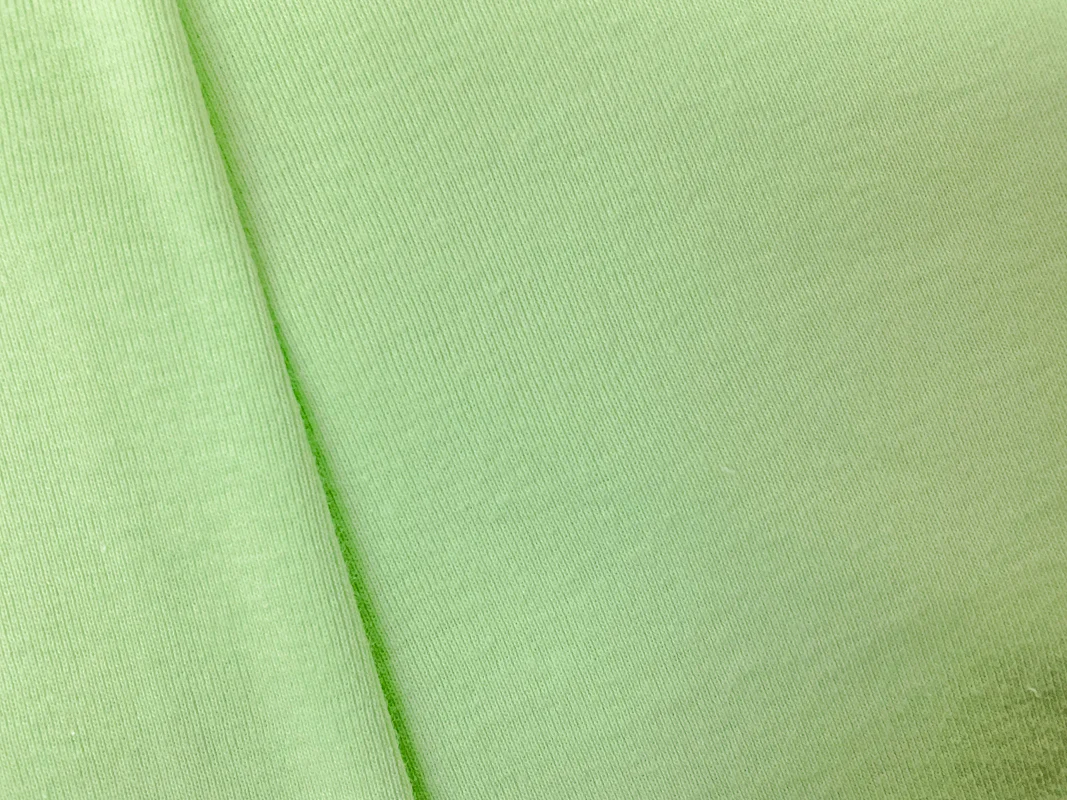 Green Organic Cotton Solid 1X1 Rib Knit Fabric - Image 2