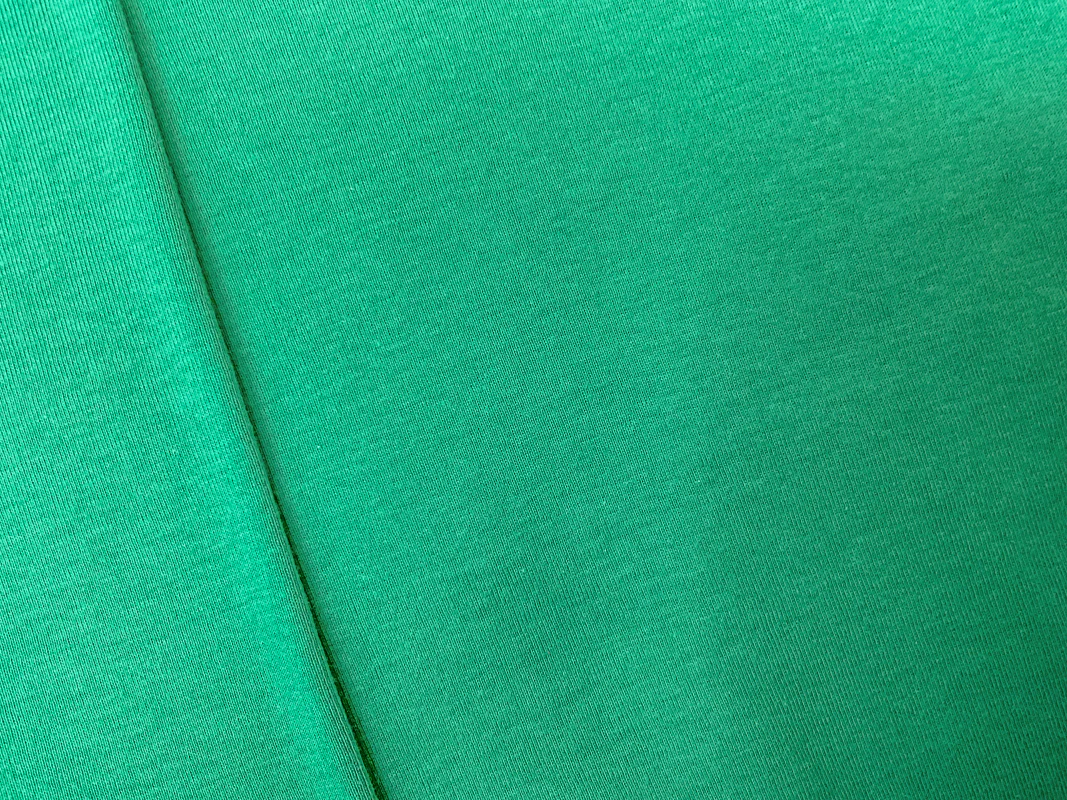Green Organic Cotton Solid 1X1 Rib Knit Fabric - Image 2