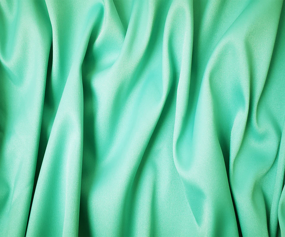 Green Poly Spandex Stretch Solid Stretch Lamour Woven Fabric - Image 3