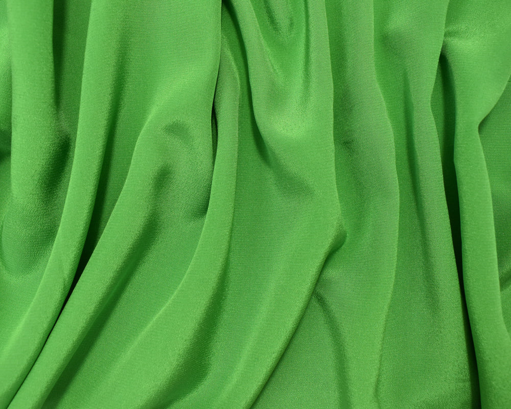 Green Silk Famous Designer Crepe De Chine Woven Fabric - Image 3