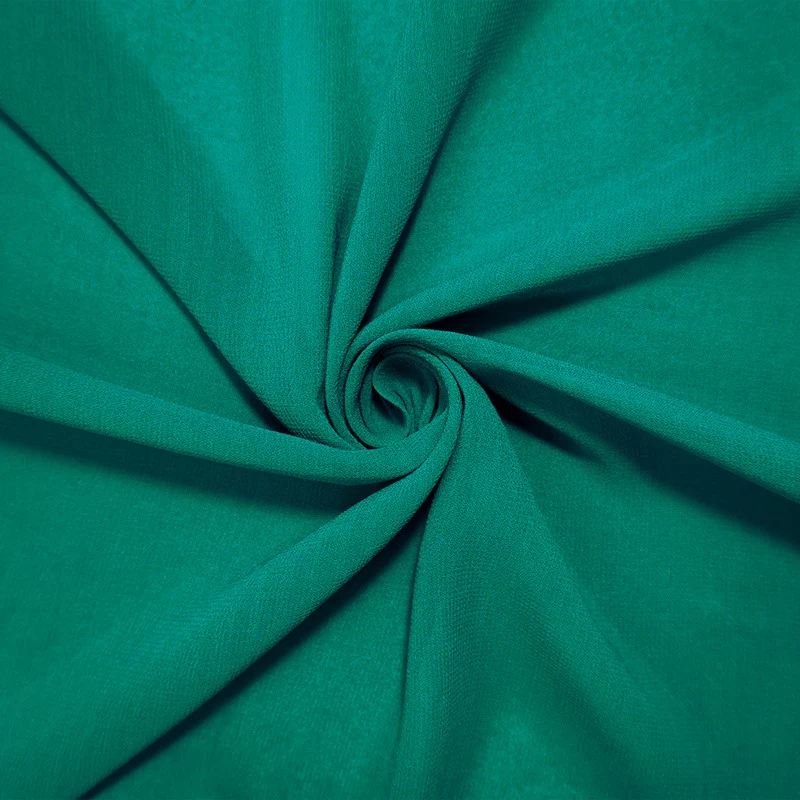 Green Silk Solid Georgette Woven Fabric