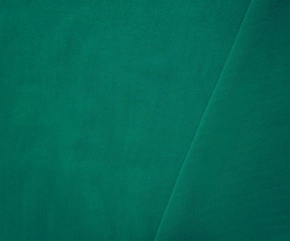 Green Silk Solid Georgette Woven Fabric - Image 2