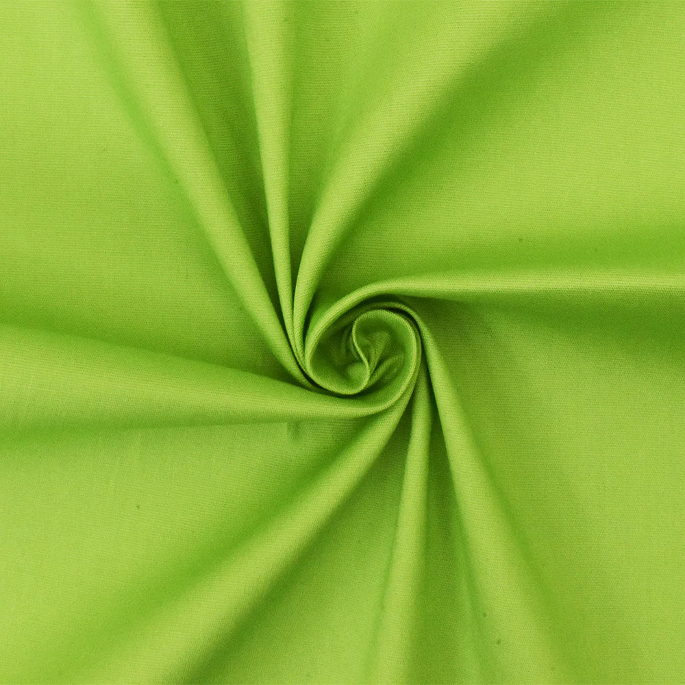 Green Solid Cotton Stretch Spandex Poplin Woven Fabric - Image 3