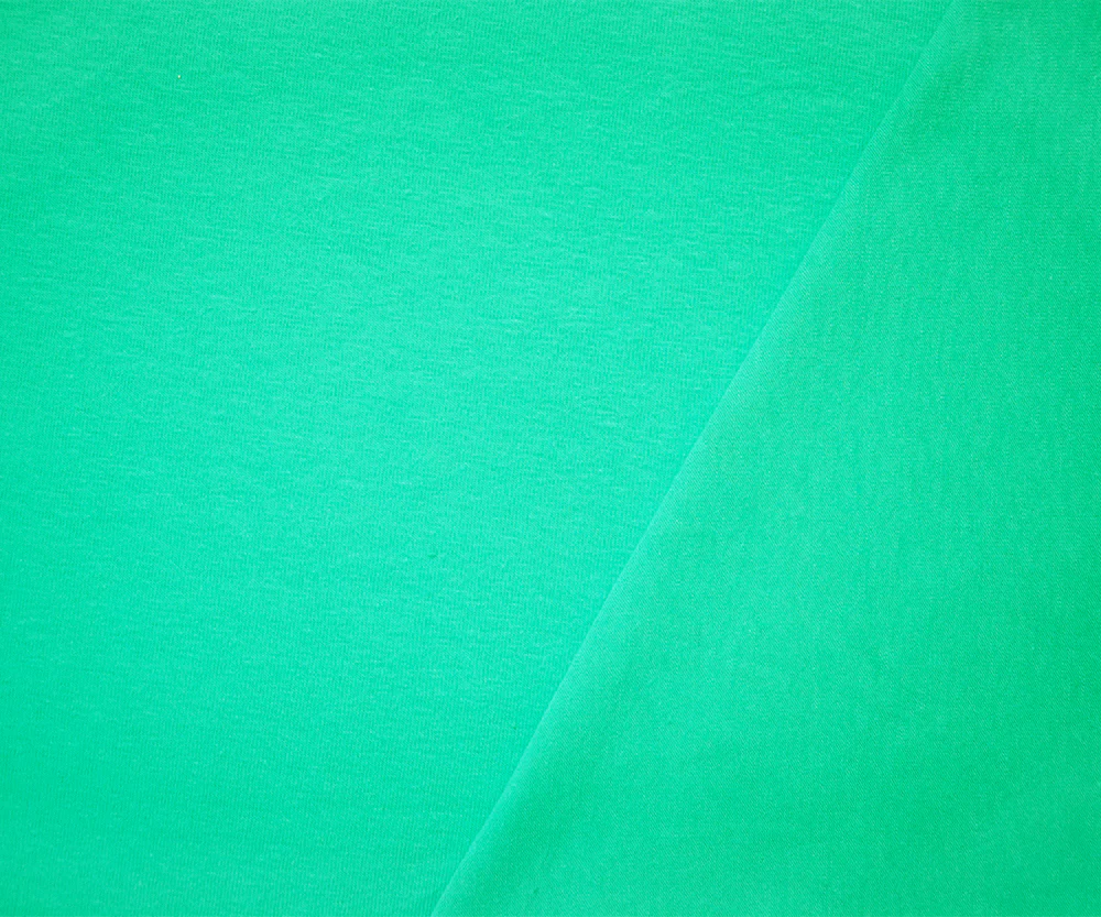 Green Solid Organic Cotton Stretch Spandex Jersey Knit Fabric - Image 2