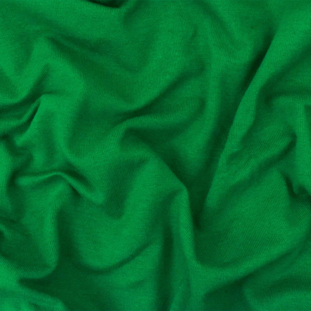 Green Solid Stretch Cotton Spandex Jersey Knit Fabric - Image 2