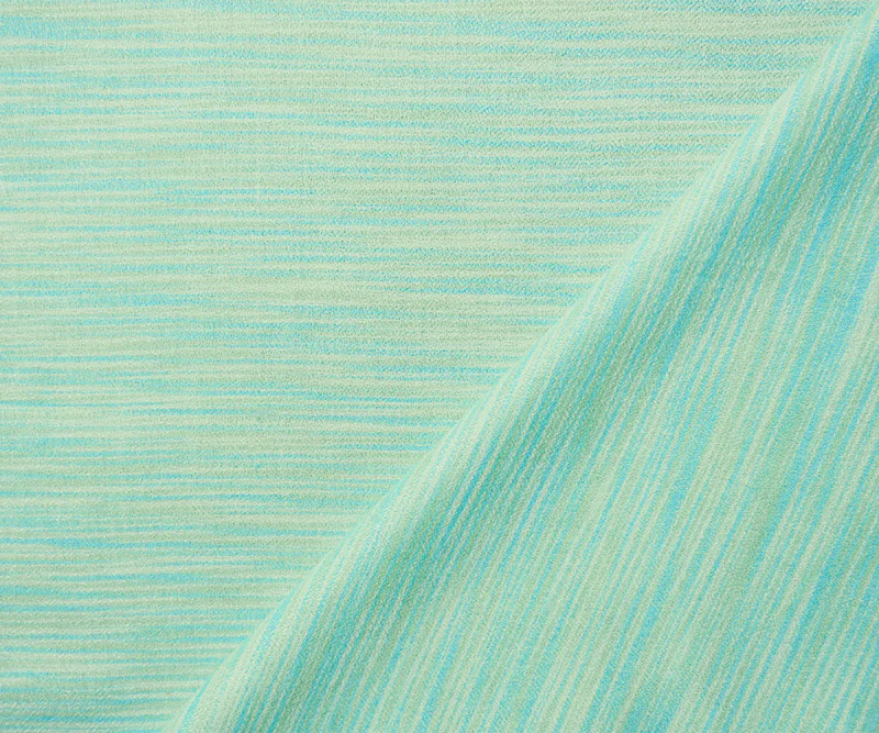 Green-Teal-White Rayon Slub Printed Dobby Woven Fabric - Image 2