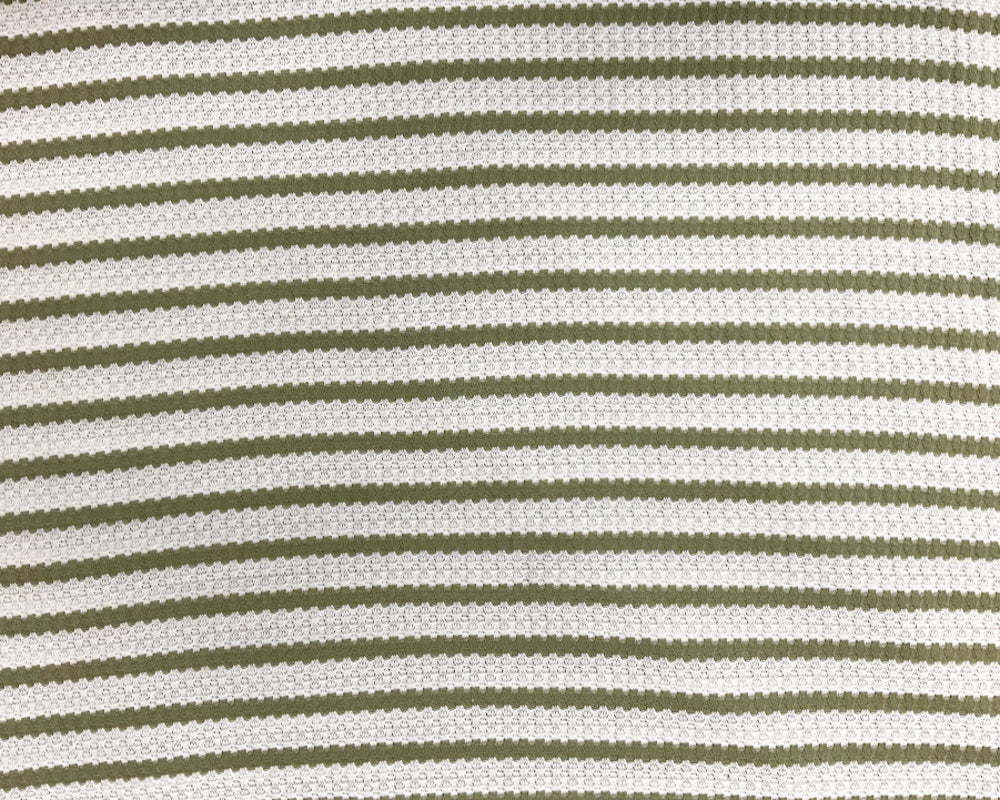 Green-White Poly Rayon Spandex Stretch Fancy Rib Knit Fabric - Image 2