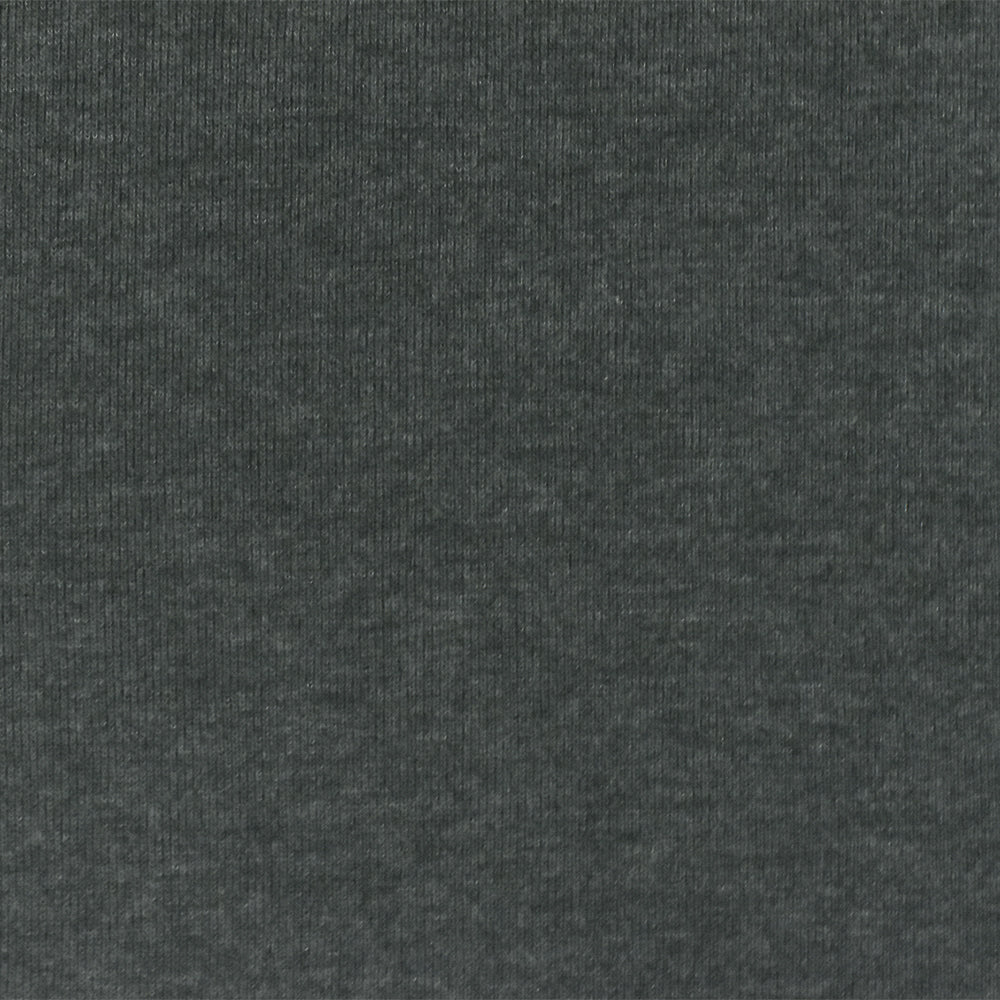 Heather Dark Gray Organic Cotton Poly Stretch Spandex Rib Knit Fabric - Image 4