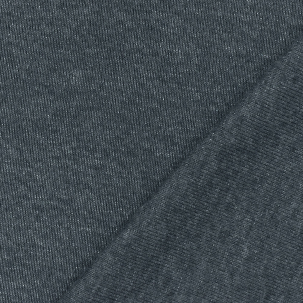Heather Gray Organic Cotton Poly Stretch Spandex Rib Knit Fabric - Image 2