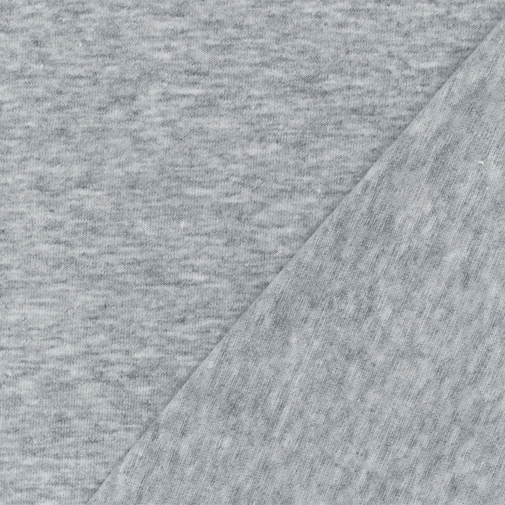 Heather Gray Stretch Cotton Spandex Jersey Knit Fabric - Image 3