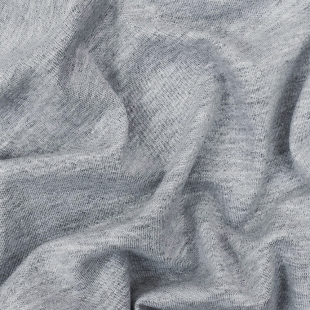 Heather Gray Stretch Poly Blend Jersey Knit Fabric - Image 2