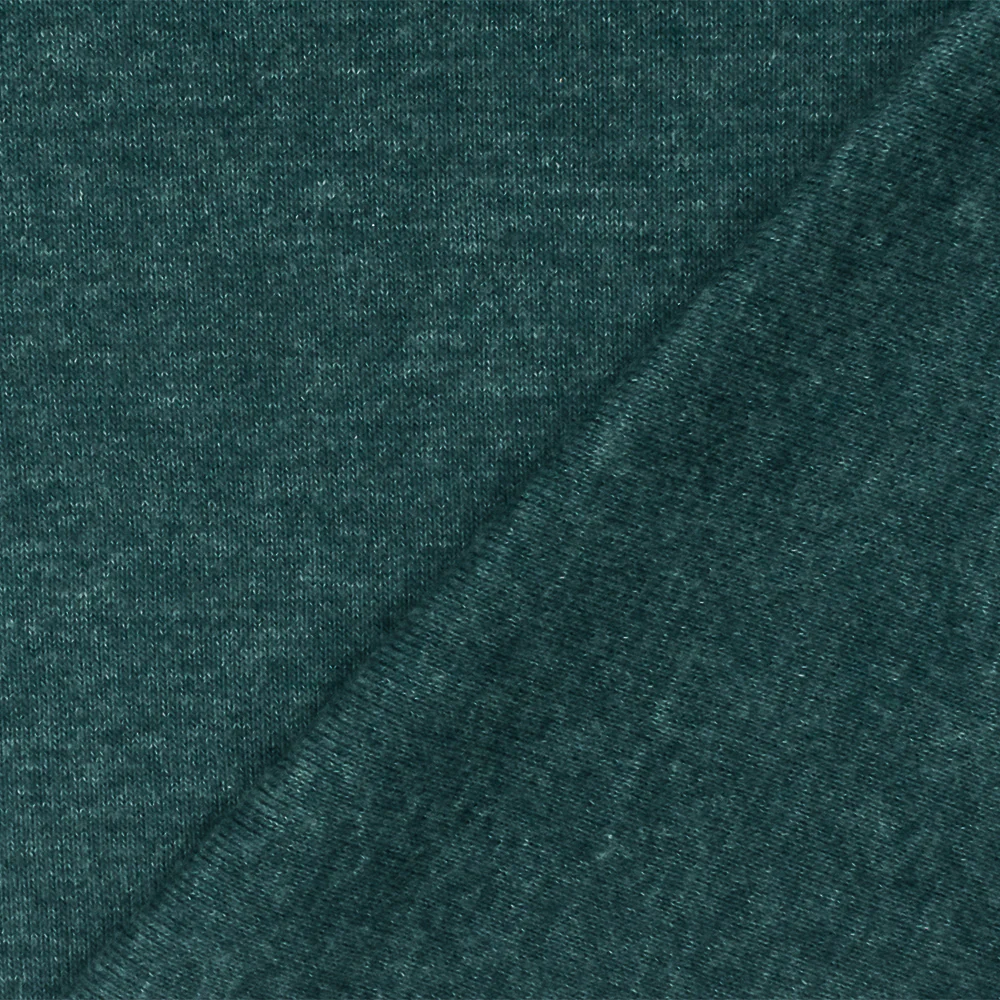 Heather Green Organic Cotton Poly Stretch Spandex 1x1 Rib Knit Fabric - Image 2