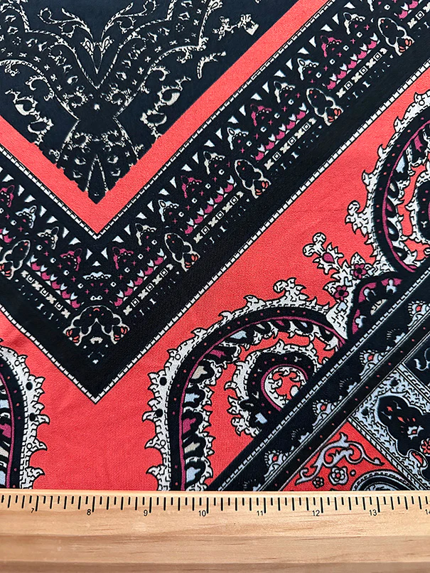 Hot Pink Multi Geometric Print ITY Jersey Knit Fabric - Image 3