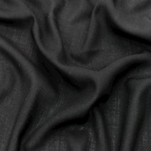 Ink Black Tropical Wool Blend Cross-Hatch Shirting Fabric - Image 3