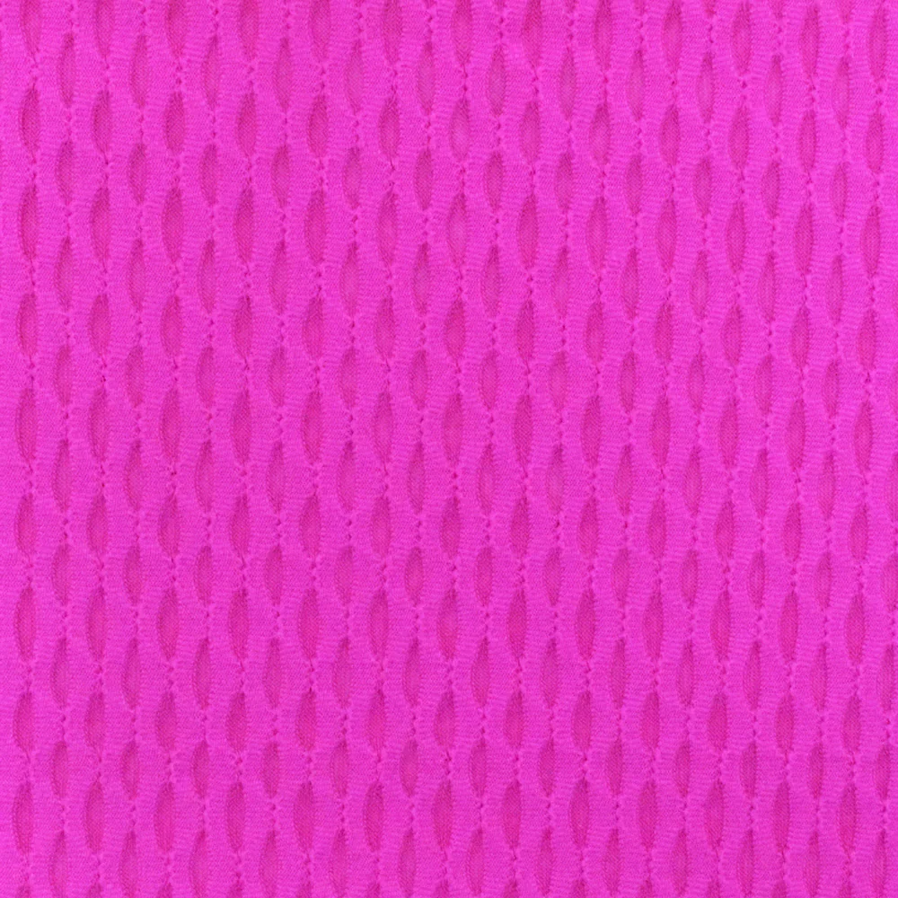 Intense Fuchsia Pink Famous Maker Stretch 3D Mesh Yoga Activewear Fabric - Image 4