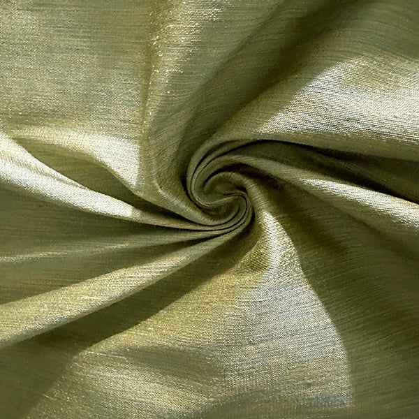 Iridescent Citrus Green Silk Tussah Fabric