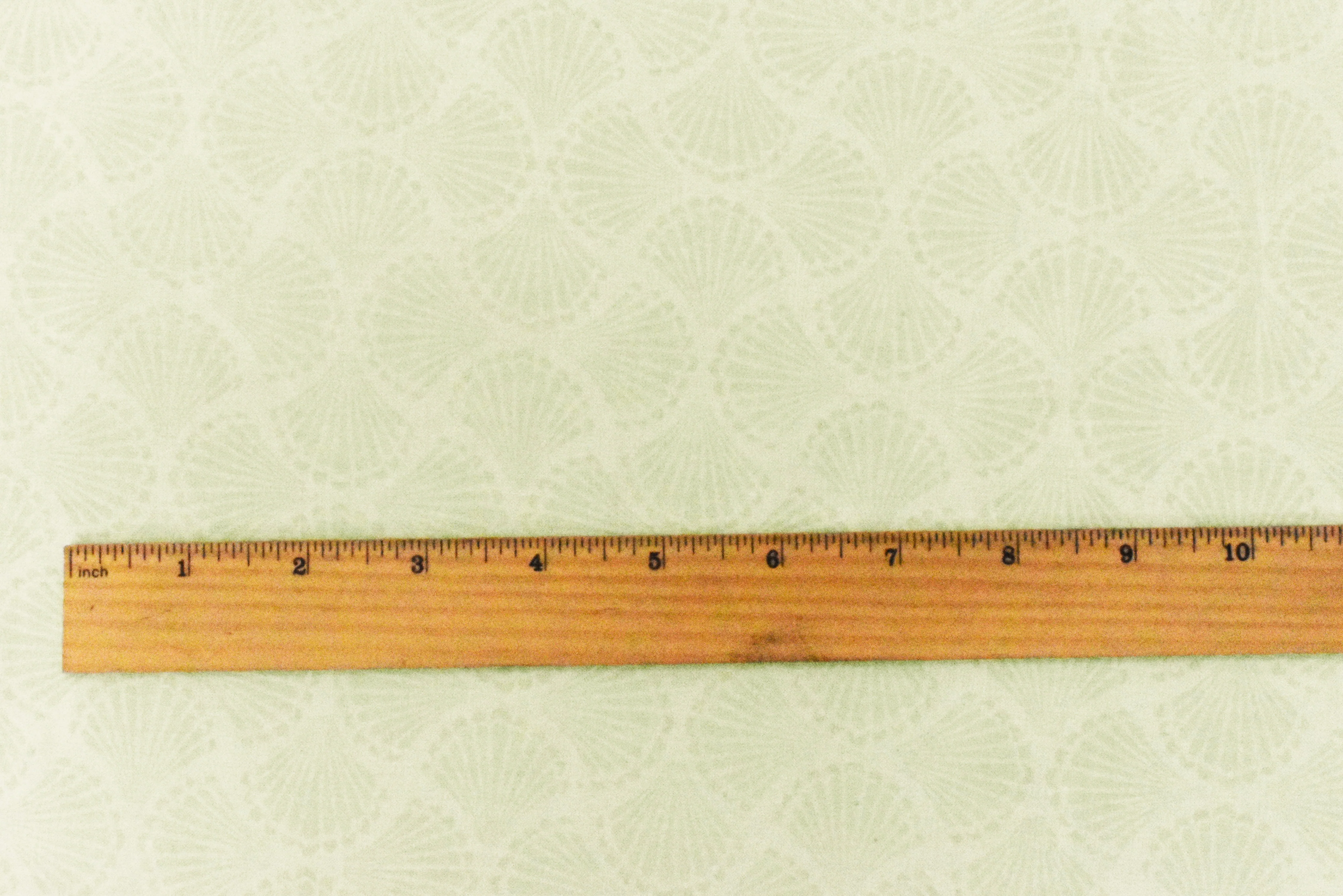Ivory-Green Shell Printed Rayon Challis Woven Fabric - Image 4