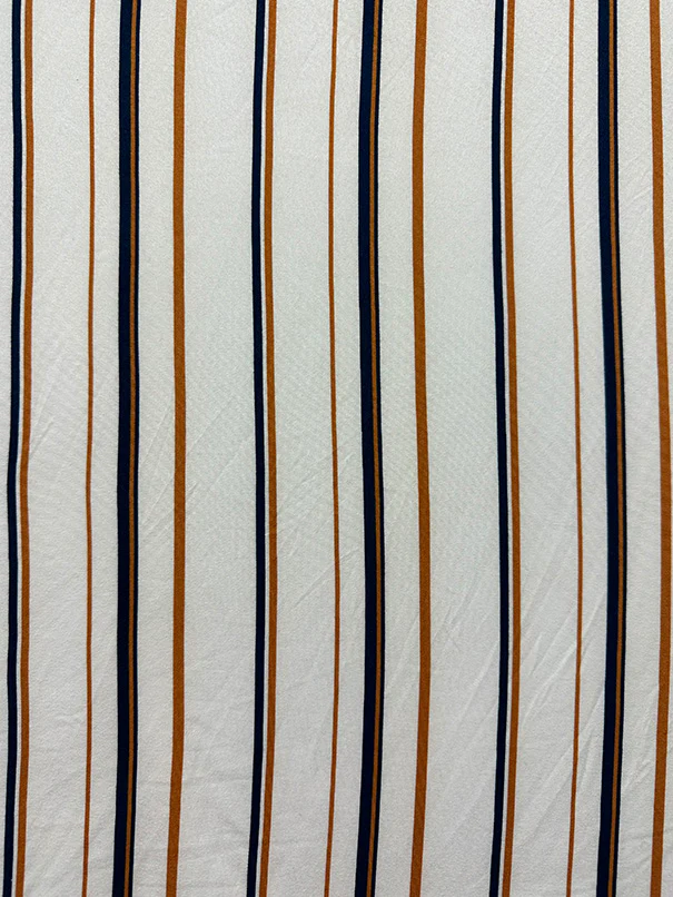 Ivory Multi Print Stripe Double Brushed Jersey Knit Fabric - Image 2