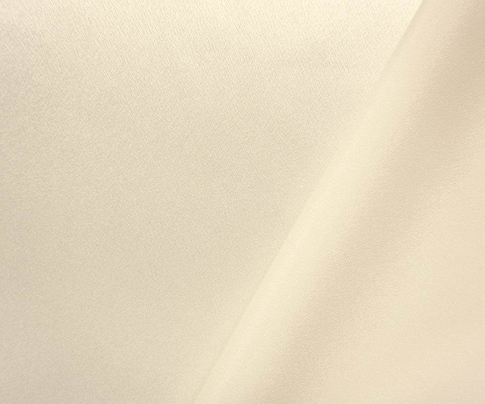 Ivory Poly Solid Crepe Back Satin Woven Fabric - Image 2