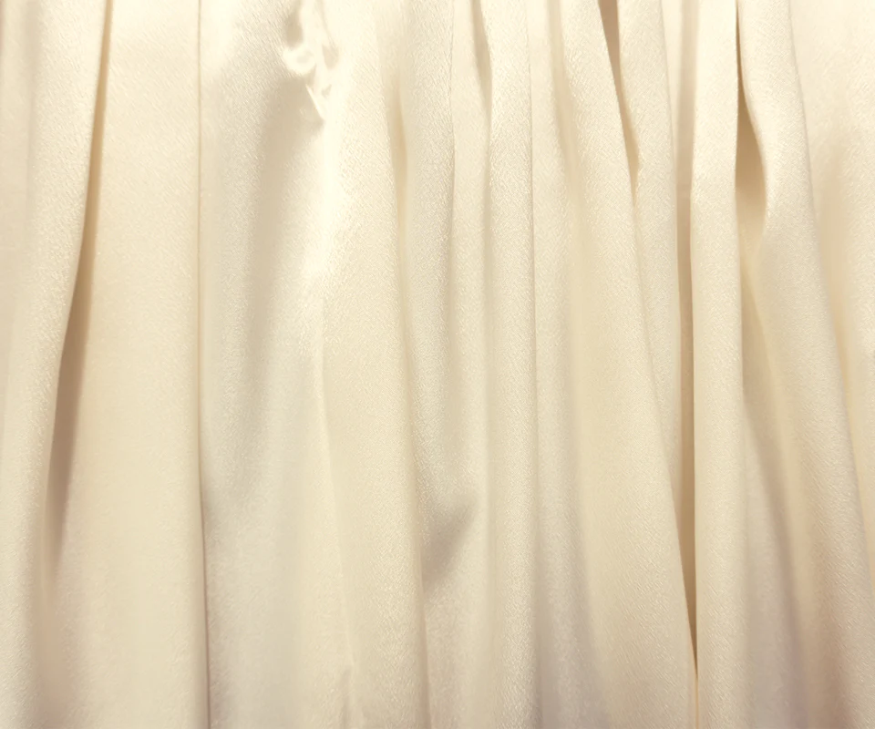 Ivory Poly Solid Crepe Back Satin Woven Fabric - Image 3